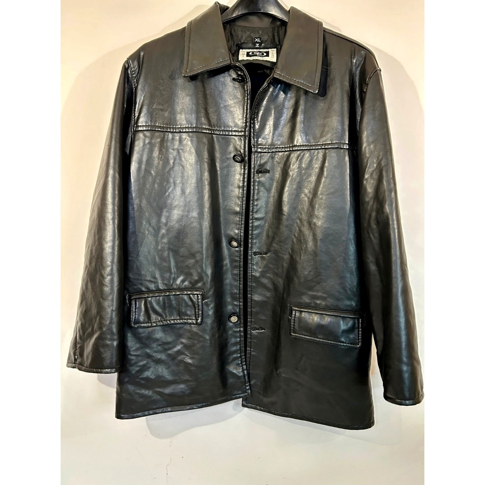 COLLEZIONE Roma Milano Black 4 Button Leather Men's size XL Jacket Made in Italy